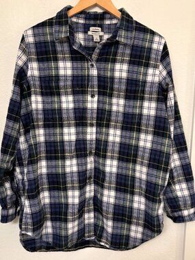 L.L. Bean Flannel Blue Green Check